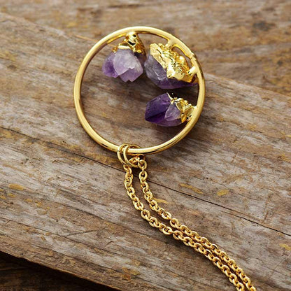 Evelyne Necklace – Elegant Necklace with Rough Amethyst