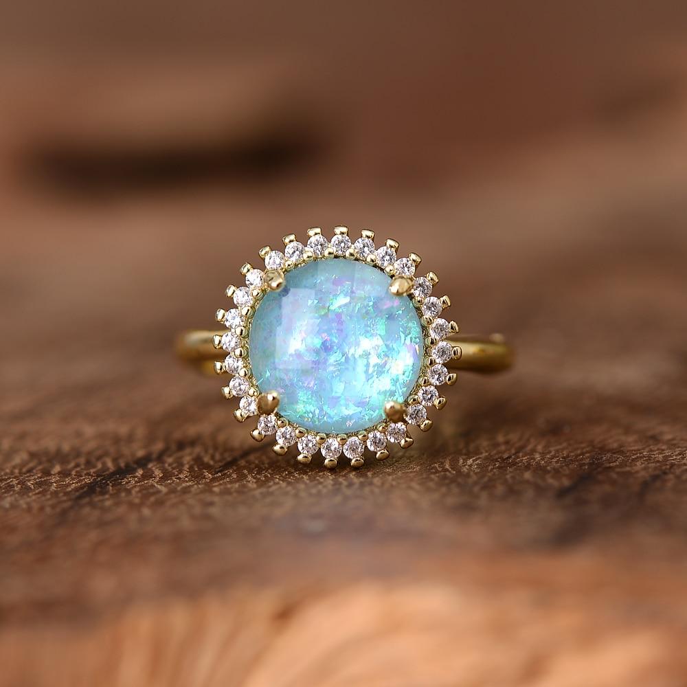 Elowen Glow Ring - Mystic Cocktail Ring with Elegant Design