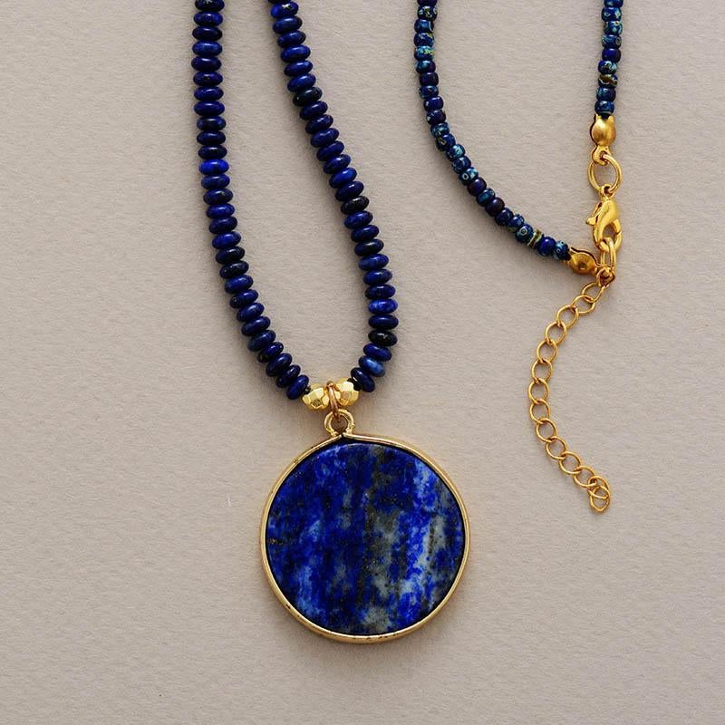 Lapis Charm Necklace – Elegant Round Necklace
