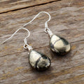 Elara Drop Earrings – Unique Reflective Pyrite Jewelry