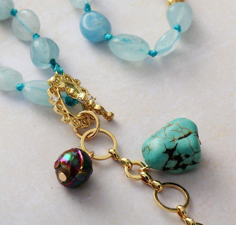Maris Necklace – Elegant Ocean Drop Mala Necklace