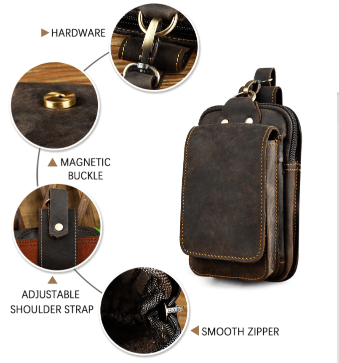 EliteGuard – Luxury Leather Belt Bag for Men