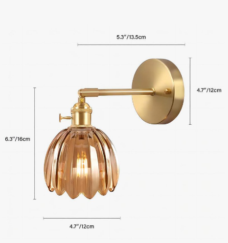 RetroLume – Tulip-shaped Glass Wall Lamp with Vintage Charm