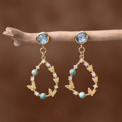Elyra Earrings - Elegant Opal Drop Earrings