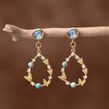 Elyra Earrings - Elegant Opal Drop Earrings