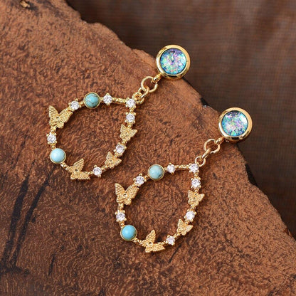 Elyra Earrings - Elegant Opal Drop Earrings