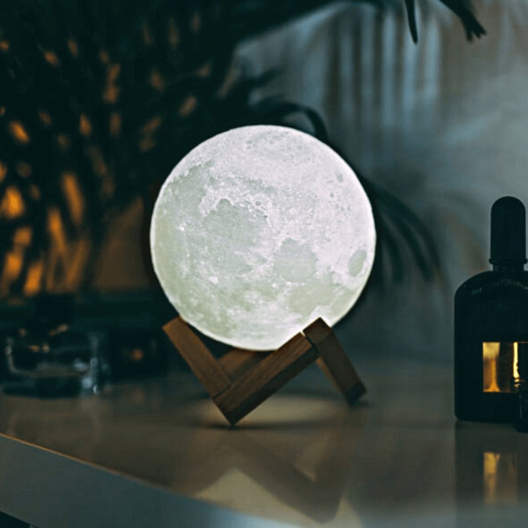 Magical Moon Lamp - with Wireless Touch Control and Wooden Stand