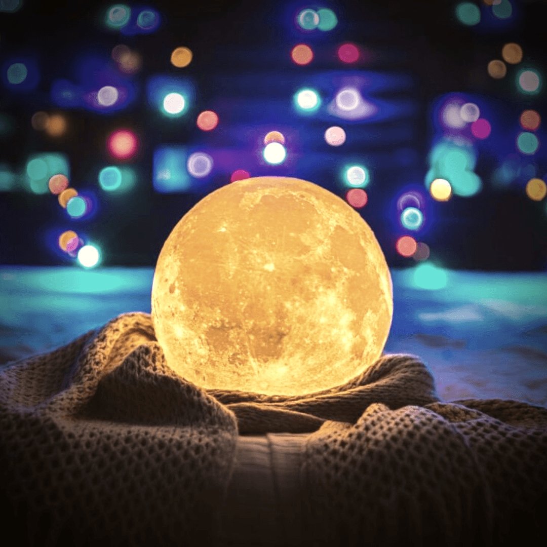 Magical Moon Lamp - with Wireless Touch Control and Wooden Stand
