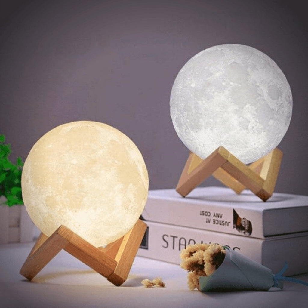 Magical Moon Lamp - with Wireless Touch Control and Wooden Stand