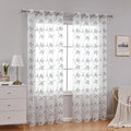 NatureGlow Curtains - Luxury Blackout Curtains Whiteh Floral Pattern