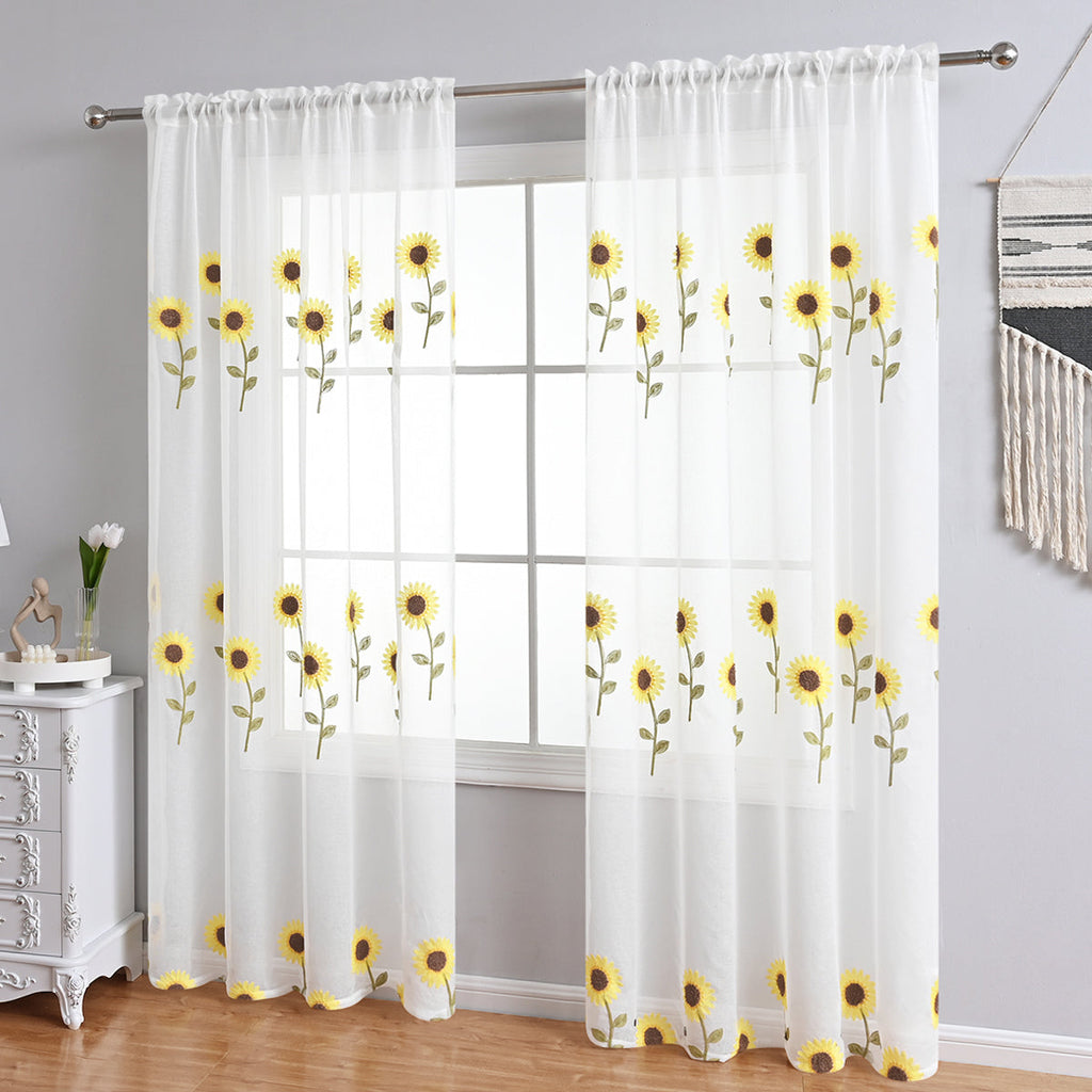 NatureGlow Curtains - Rustic Sunflower Curtains for Home
