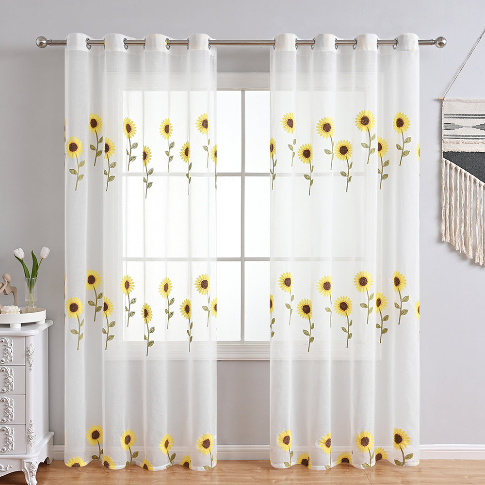 NatureGlow Curtains - Rustic Sunflower Curtains for Home