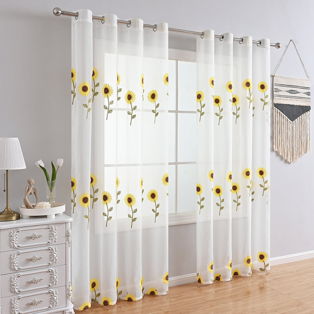 NatureGlow Curtains - Rustic Sunflower Curtains for Home