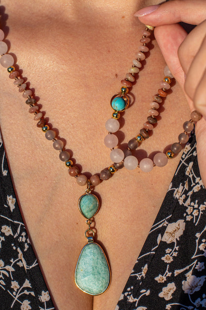 Aurielle Mala Necklace - Deep Cleansing Pastel Pendant