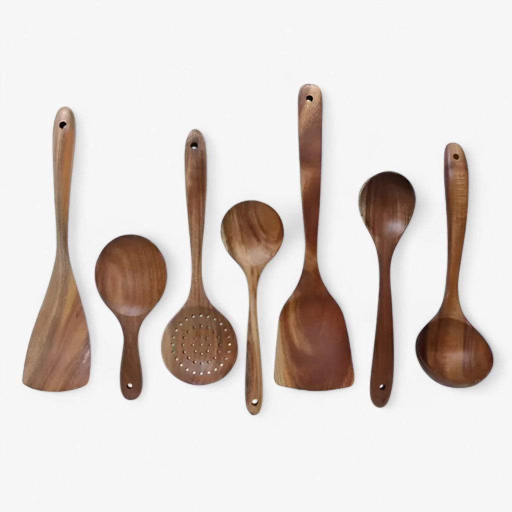 Luxury Wooden Kitchen Utensil Set - For an Elegant Cooking Experience