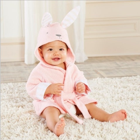 AnimalHug - Adorable Soft Baby Bathrobe with Animal Design