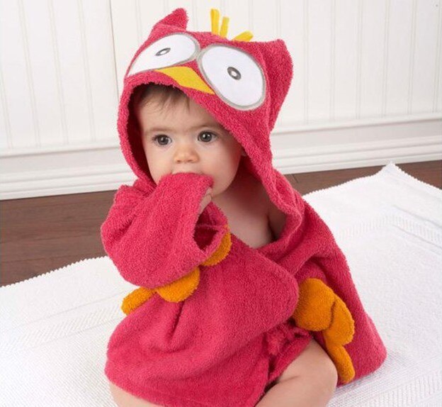 AnimalHug - Adorable Soft Baby Bathrobe with Animal Design