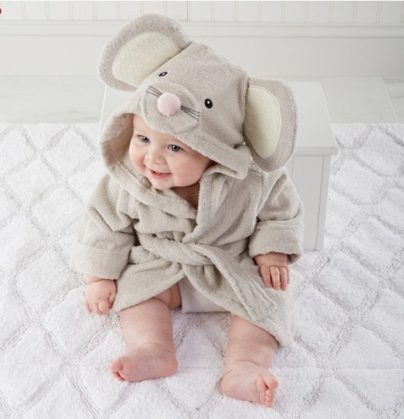 AnimalHug - Adorable Soft Baby Bathrobe with Animal Design
