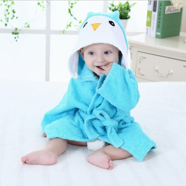 AnimalHug - Adorable Soft Baby Bathrobe with Animal Design