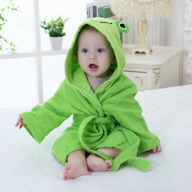 AnimalHug - Adorable Soft Baby Bathrobe with Animal Design