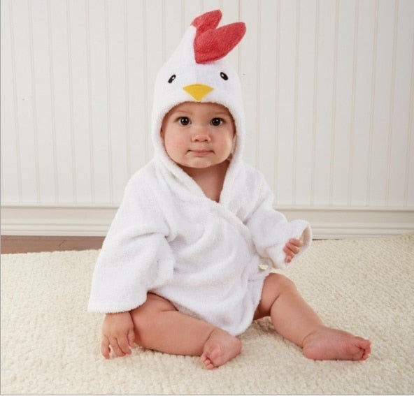 AnimalHug - Adorable Soft Baby Bathrobe with Animal Design