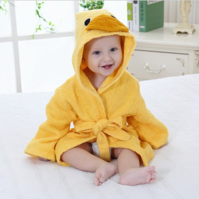 AnimalHug - Adorable Soft Baby Bathrobe with Animal Design
