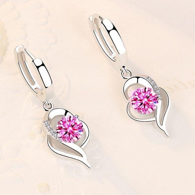 Enchanting Silver Earrings with Radiant Zirconia Flowers - Amelina Collection