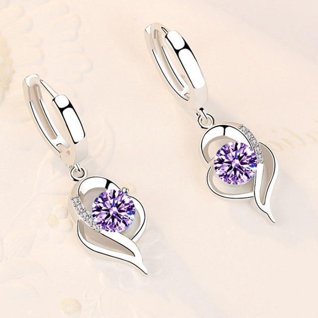 Enchanting Silver Earrings with Radiant Zirconia Flowers - Amelina Collection