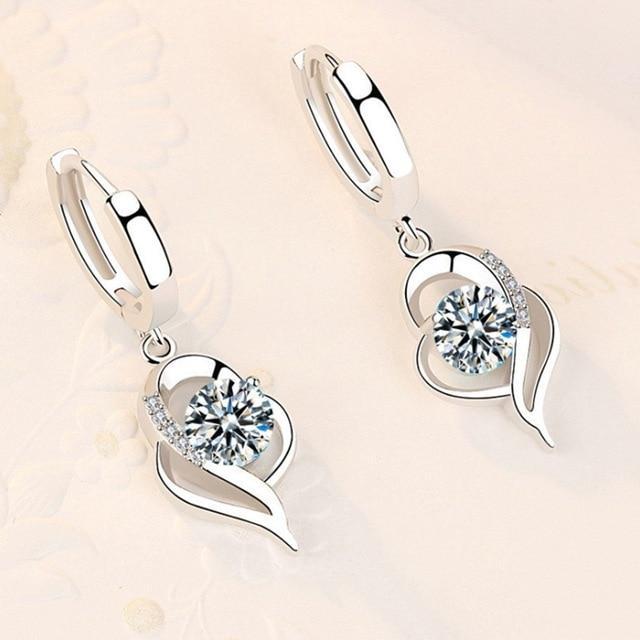 Enchanting Silver Earrings with Radiant Zirconia Flowers - Amelina Collection