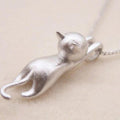 Playful Silver Cat Necklace - Miyu