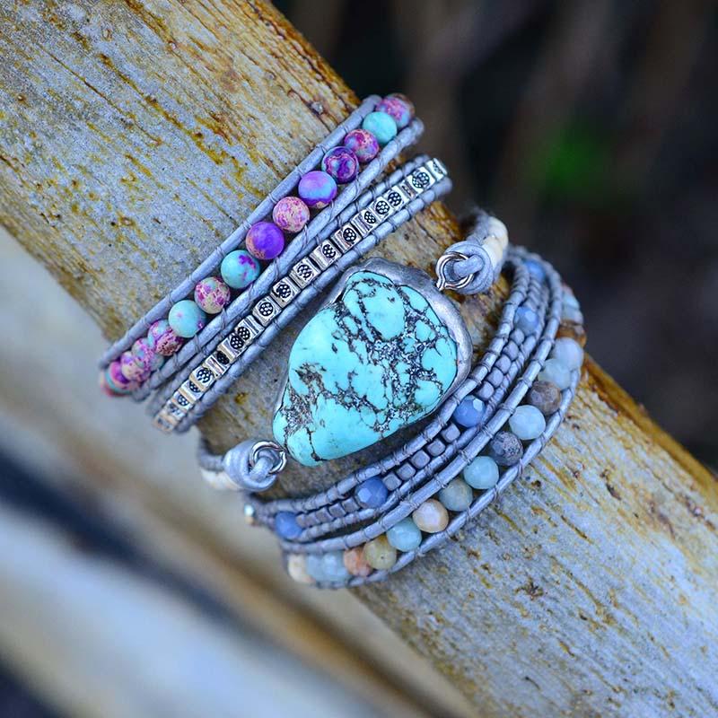 Selina Bracelet - Turquoise Wrap Bracelet for Healing & Protection
