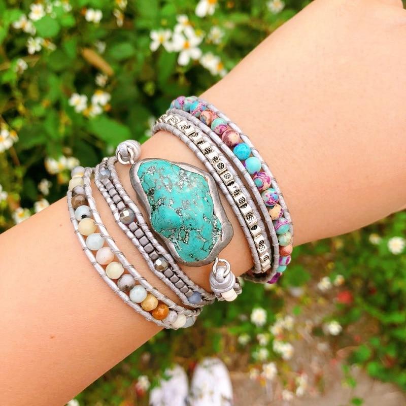 Selina Bracelet - Turquoise Wrap Bracelet for Healing & Protection