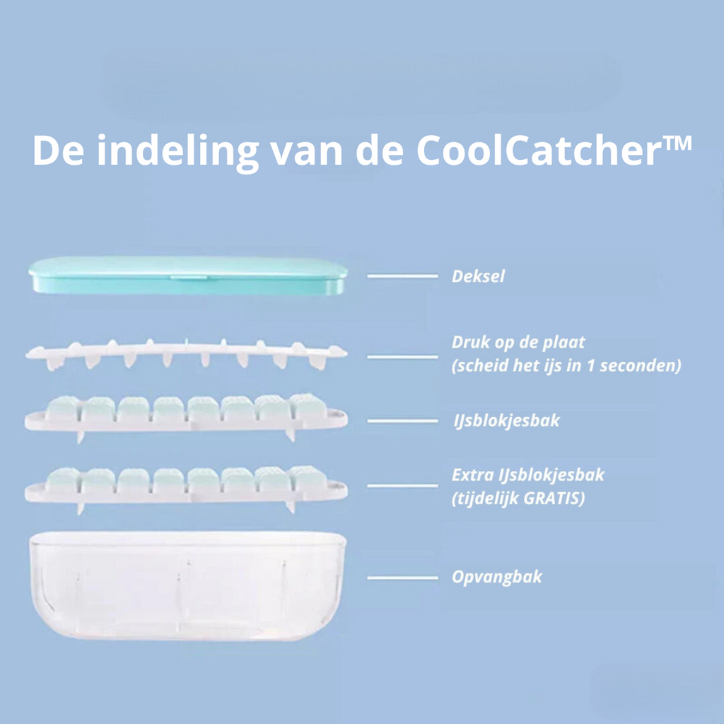 CoolCatcher – Convenient Ice Cube Maker with Collection Bin