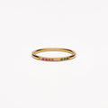 Stylish Gold Ring with Colorful Gemstones - Solene