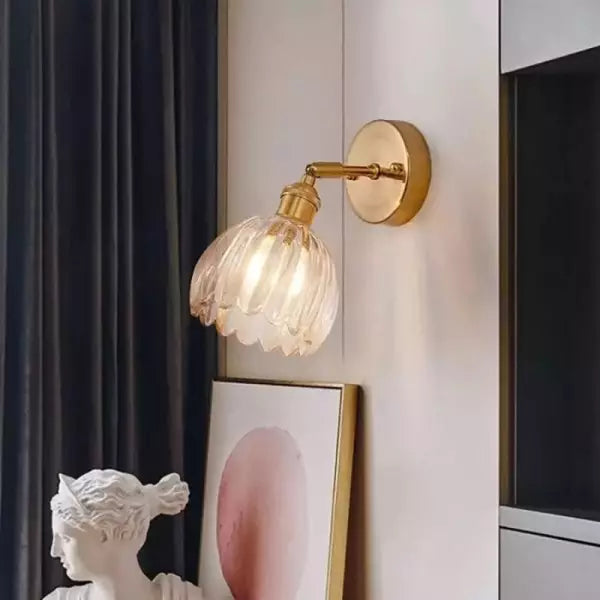 TulipGlow Wall Lamp - Retro Glass Tulip Lamp for Vintage Flair
