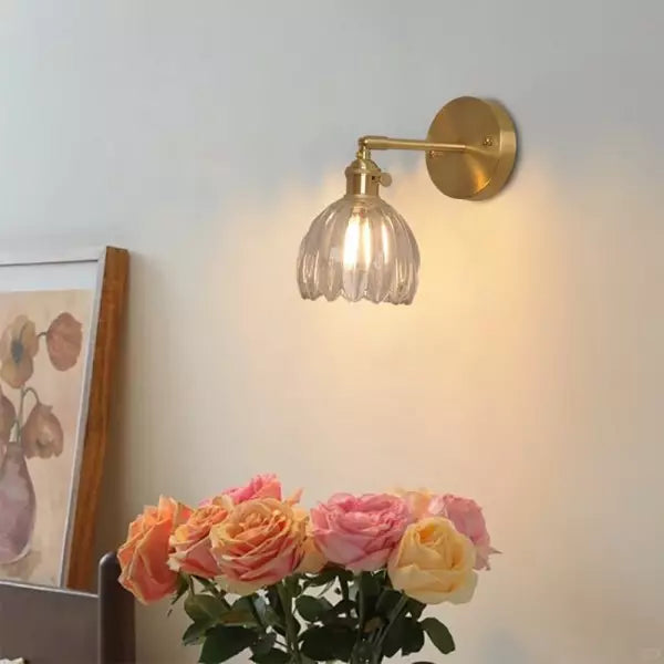 TulipGlow Wall Lamp - Retro Glass Tulip Lamp for Vintage Flair