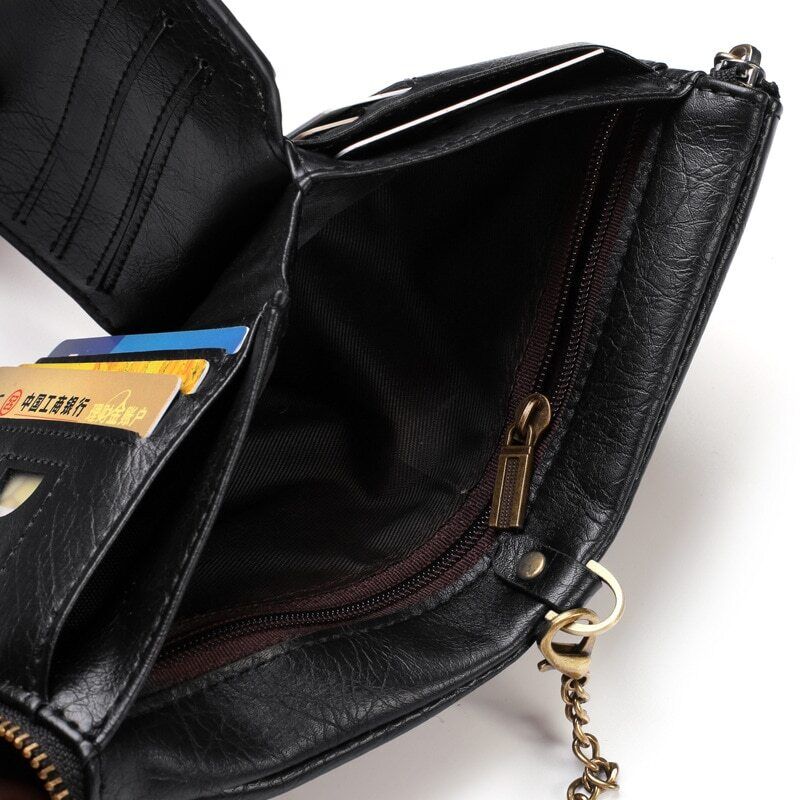 VintageCraft - Tough Leather Wallet with Chain