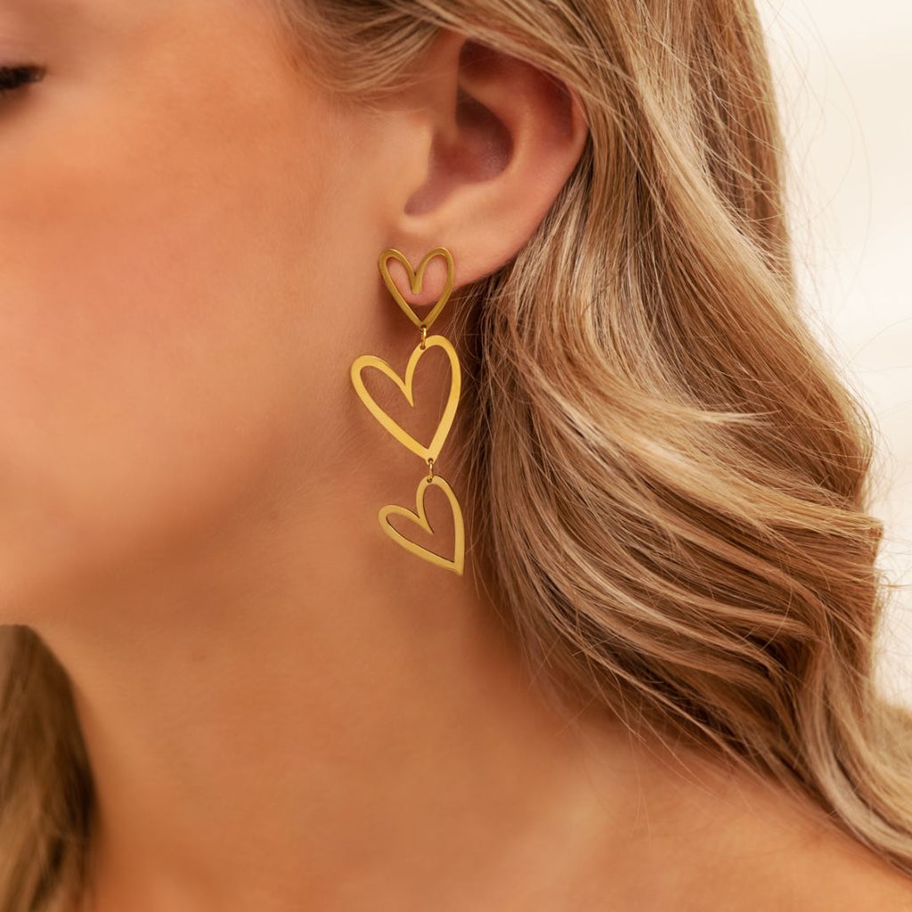 TripleHeart Earrings - Elegant & Trendy Earrings