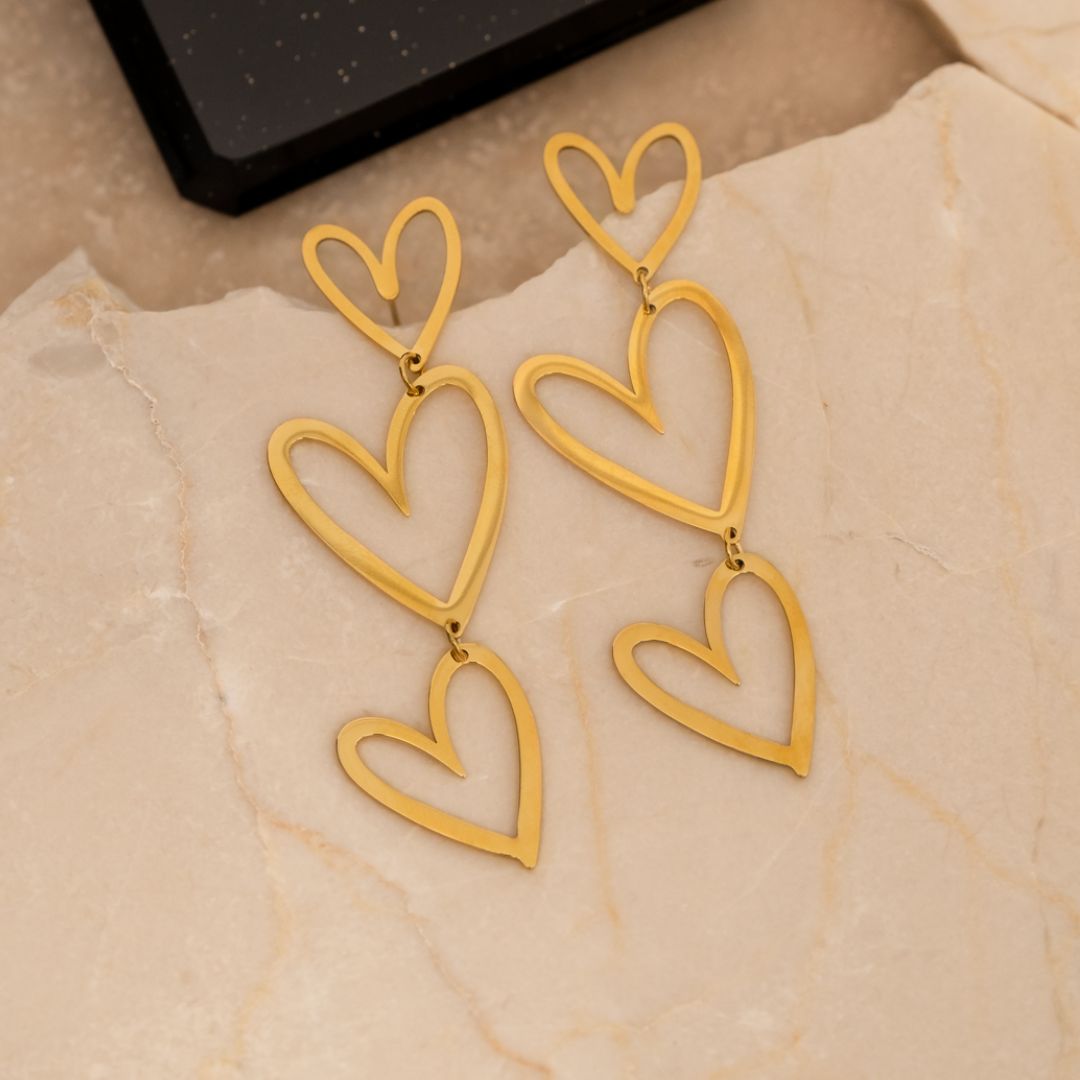 TripleHeart Earrings - Elegant & Trendy Earrings