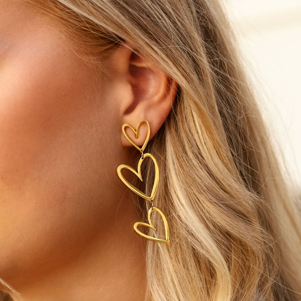 TripleHeart Earrings - Elegant & Trendy Earrings