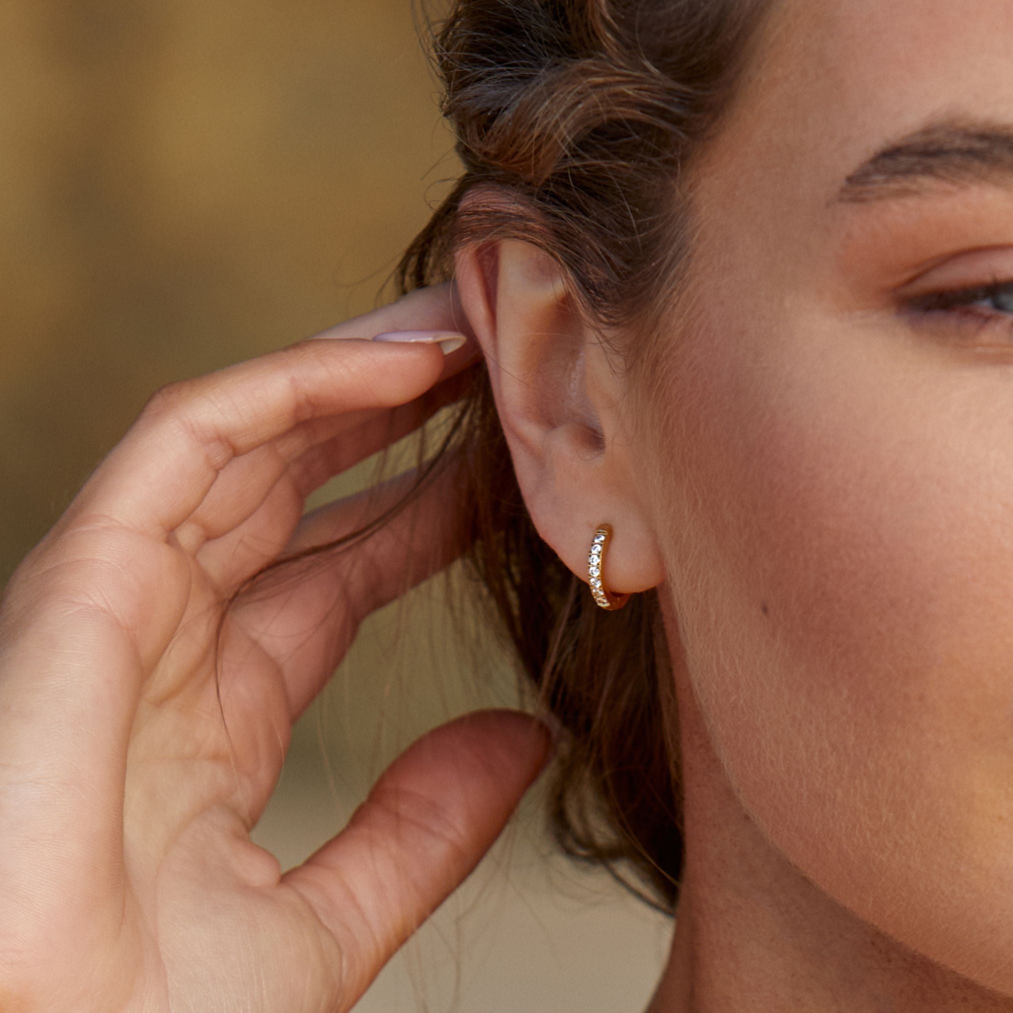 Elegant Cubic Zirconia Small Hoop Earrings - Amara Collection