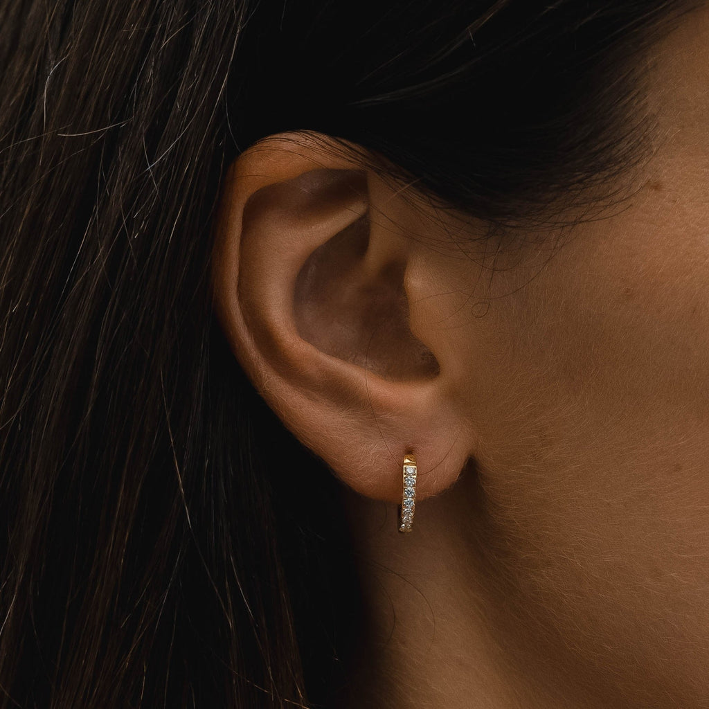 Elegant Cubic Zirconia Small Hoop Earrings - Amara Collection