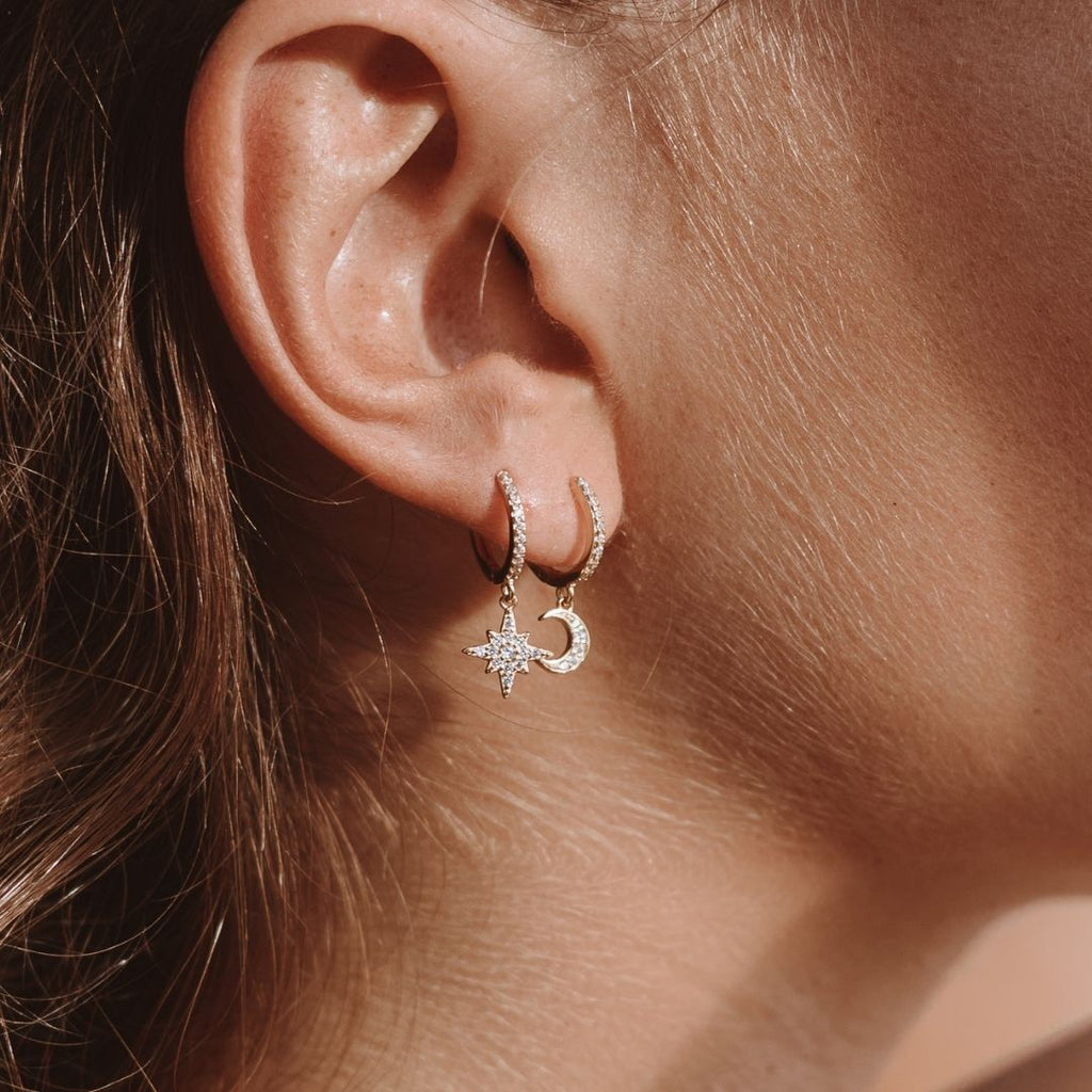 Enchanting Moon and Star Earrings - Lunara Collection