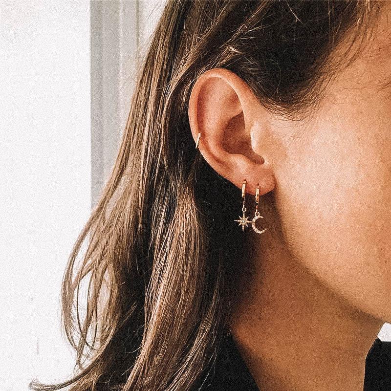 Enchanting Moon and Star Earrings - Lunara Collection