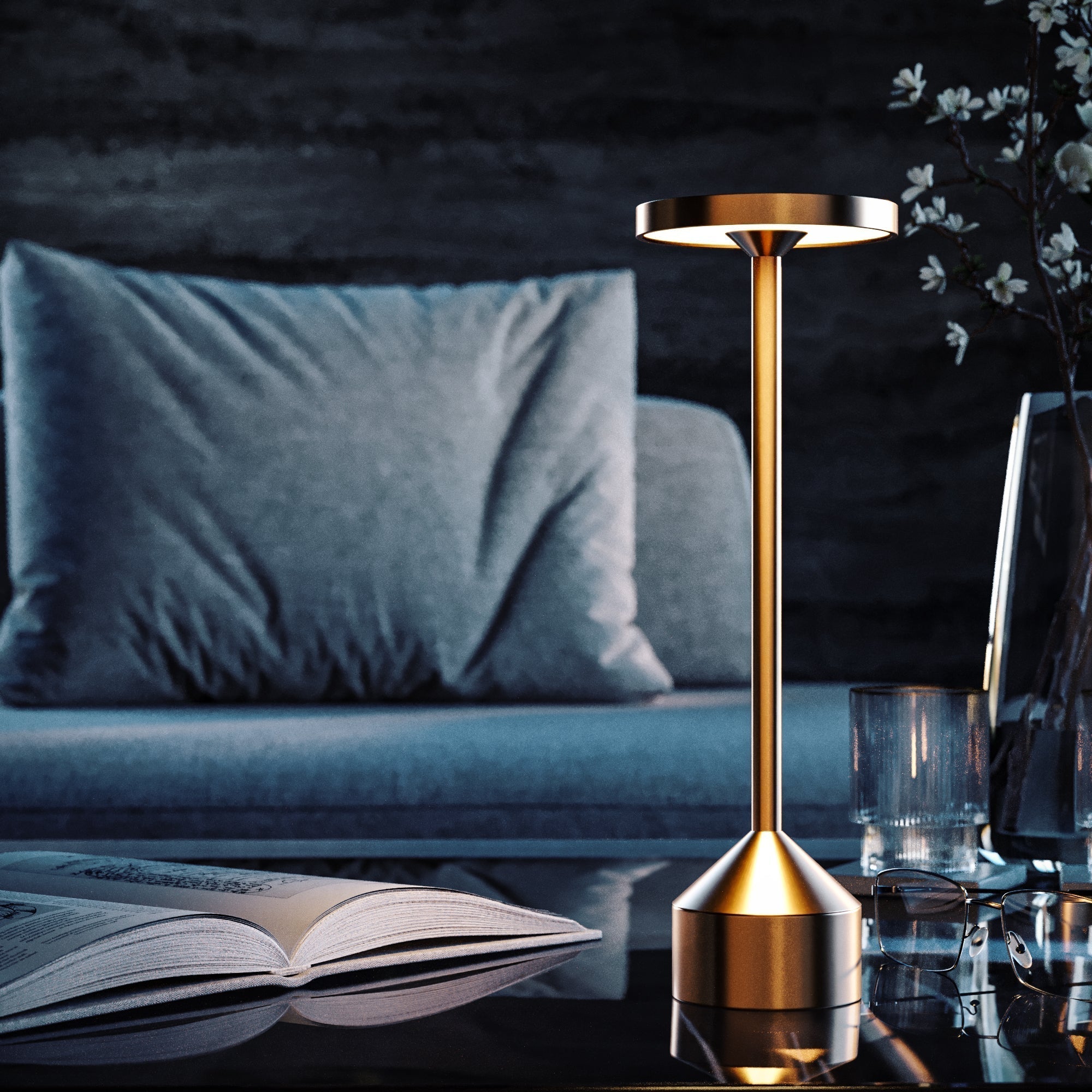 Stockholm Lighting: Elegant Cordless Table Lamp with Dimming Function
