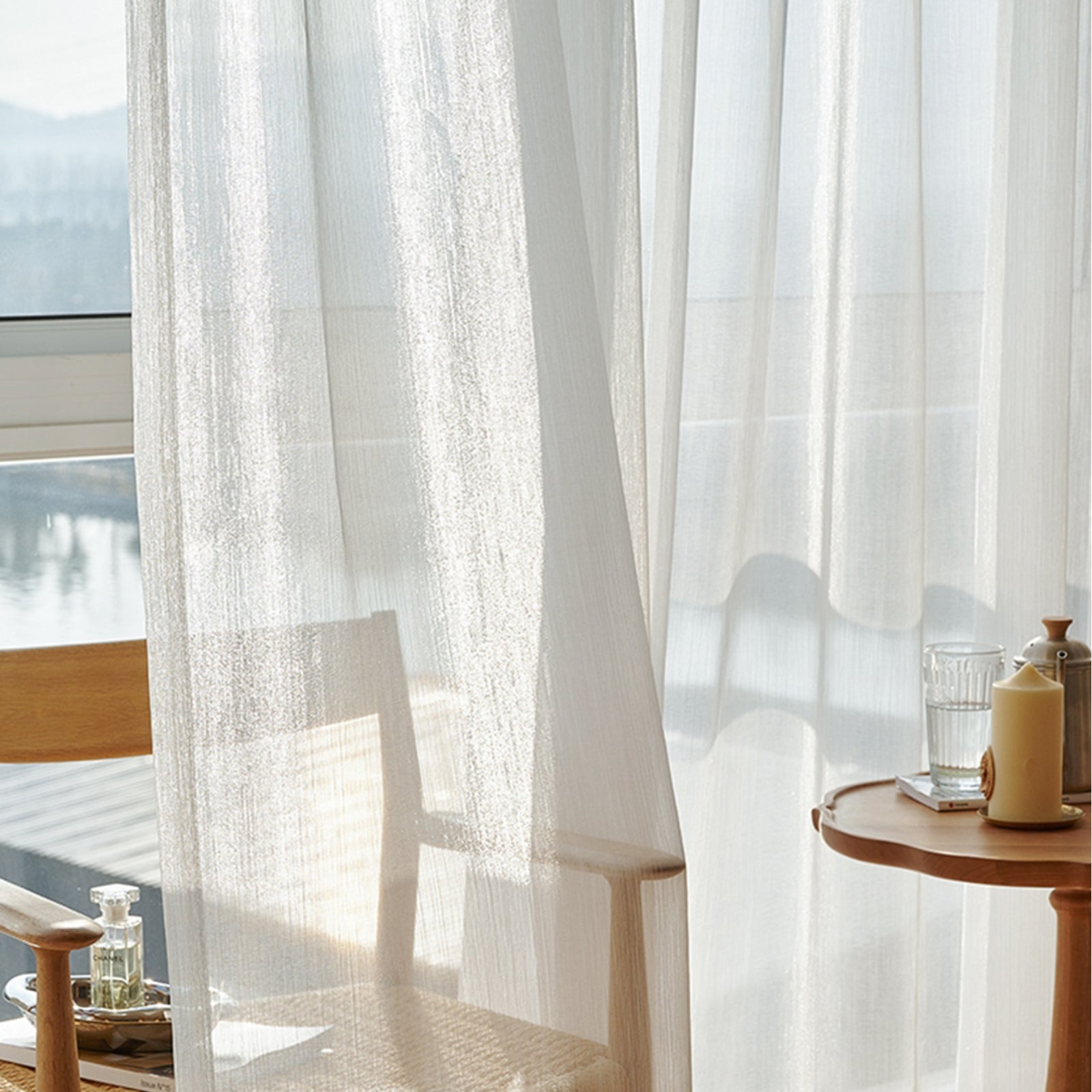 WeaveGlam Curtains - Elegant Transparent Woven Curtains for Modern Interiors