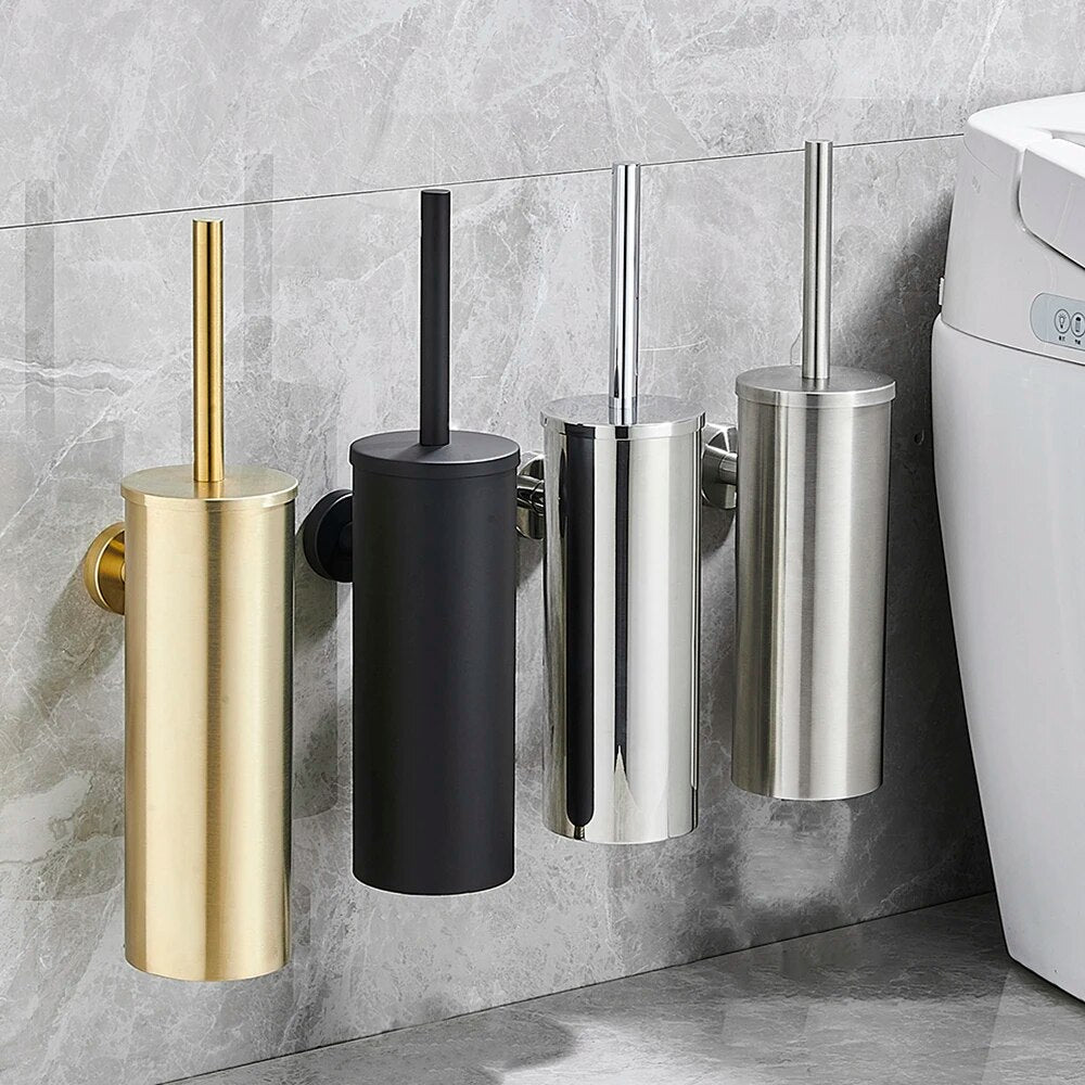 Stylish Wall-Mounted Toilet Brush Holder - Made of Stainless Steel