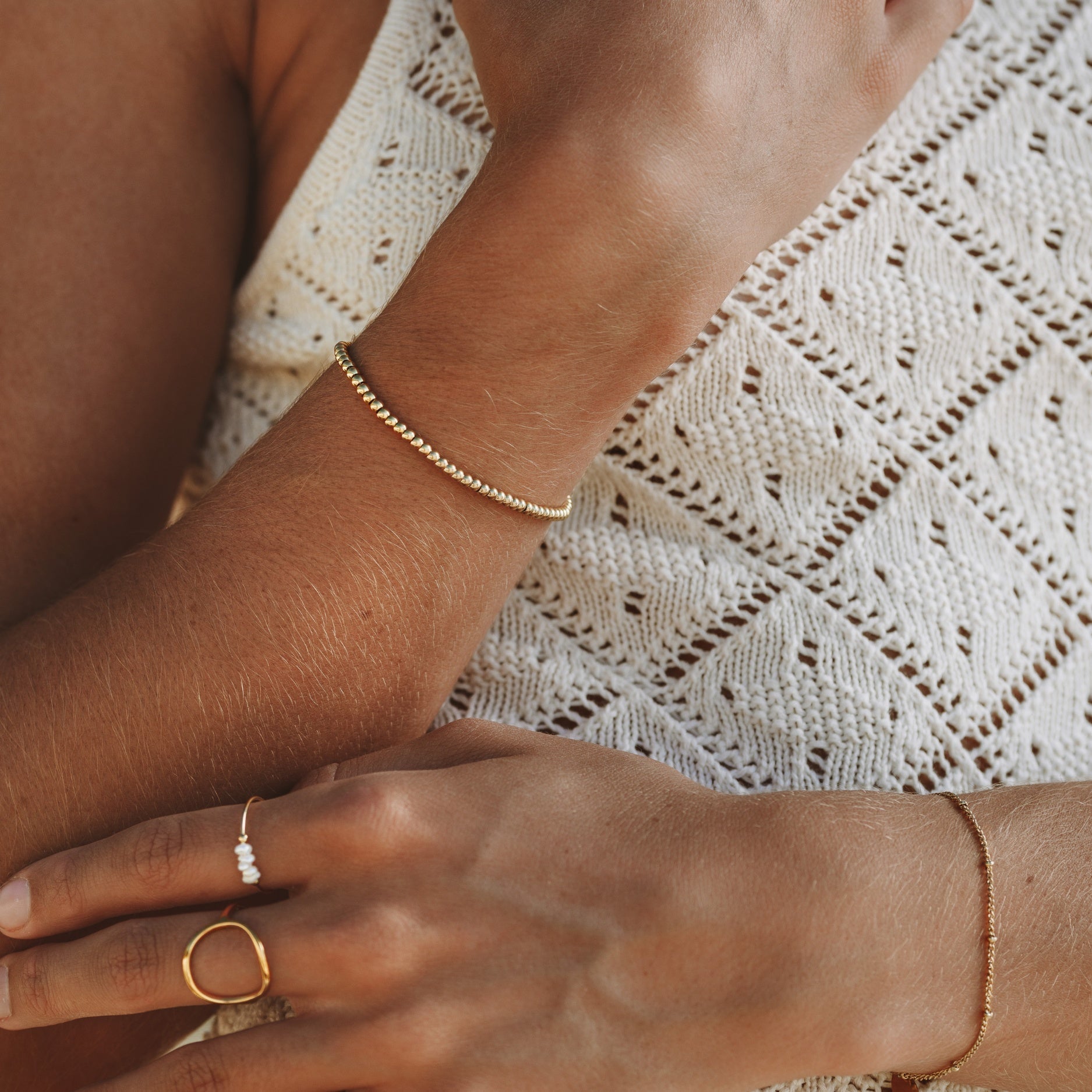 Elegant Liora Beaded Bracelet with Subtle Charm