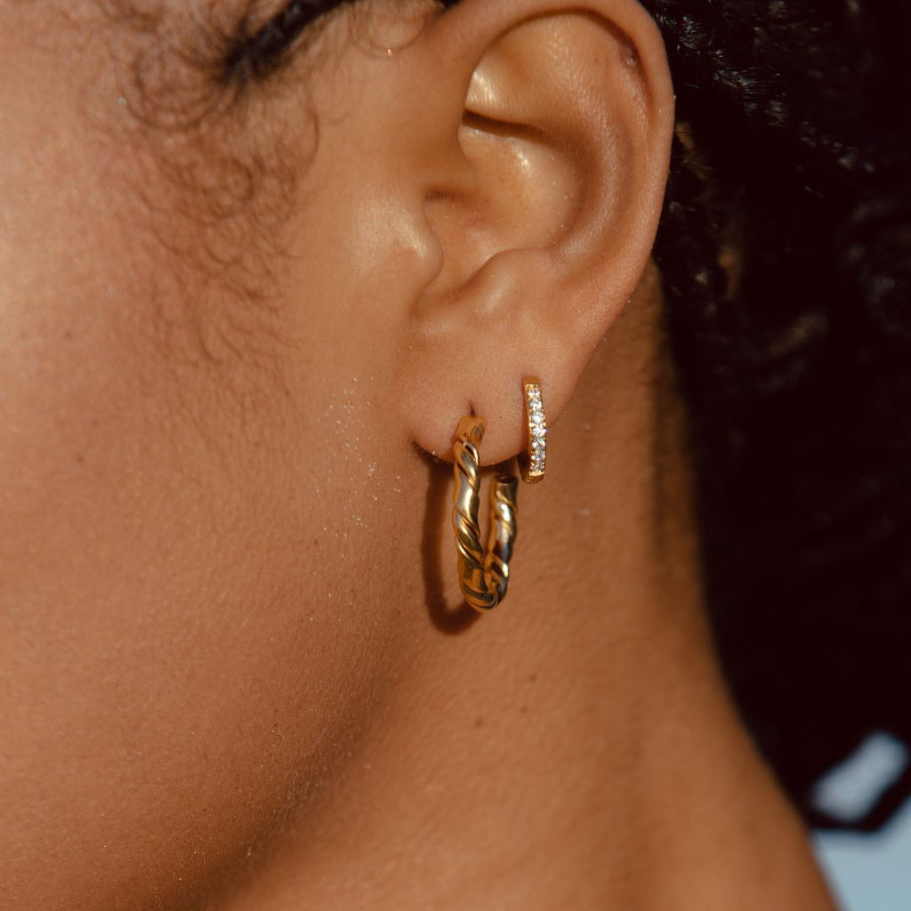 Elegant Cubic Zirconia Small Hoop Earrings - Amara Collection