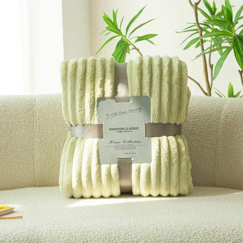 CozyFlannel - Luxurious Soft Blanket with Wide Stripes